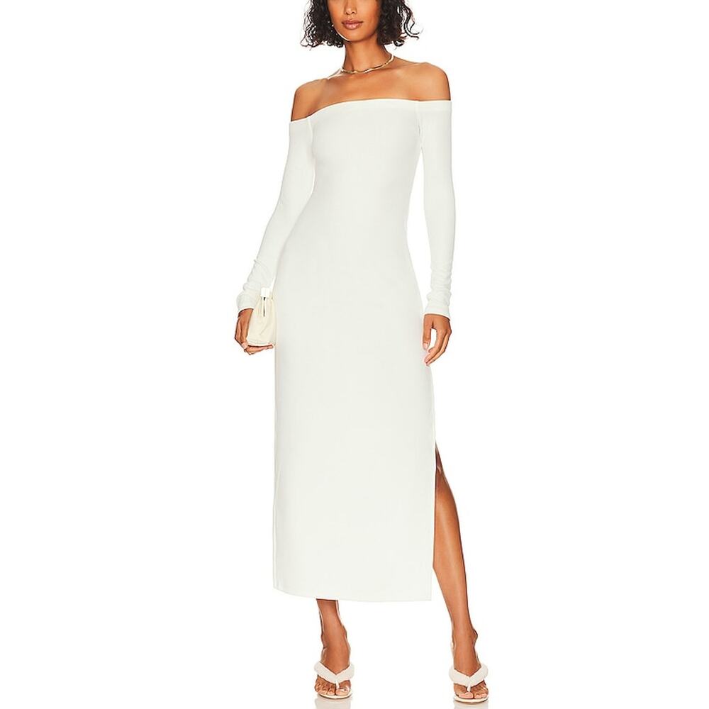 Song Of Style Sleek Off White Leah Midi Dress Size XS